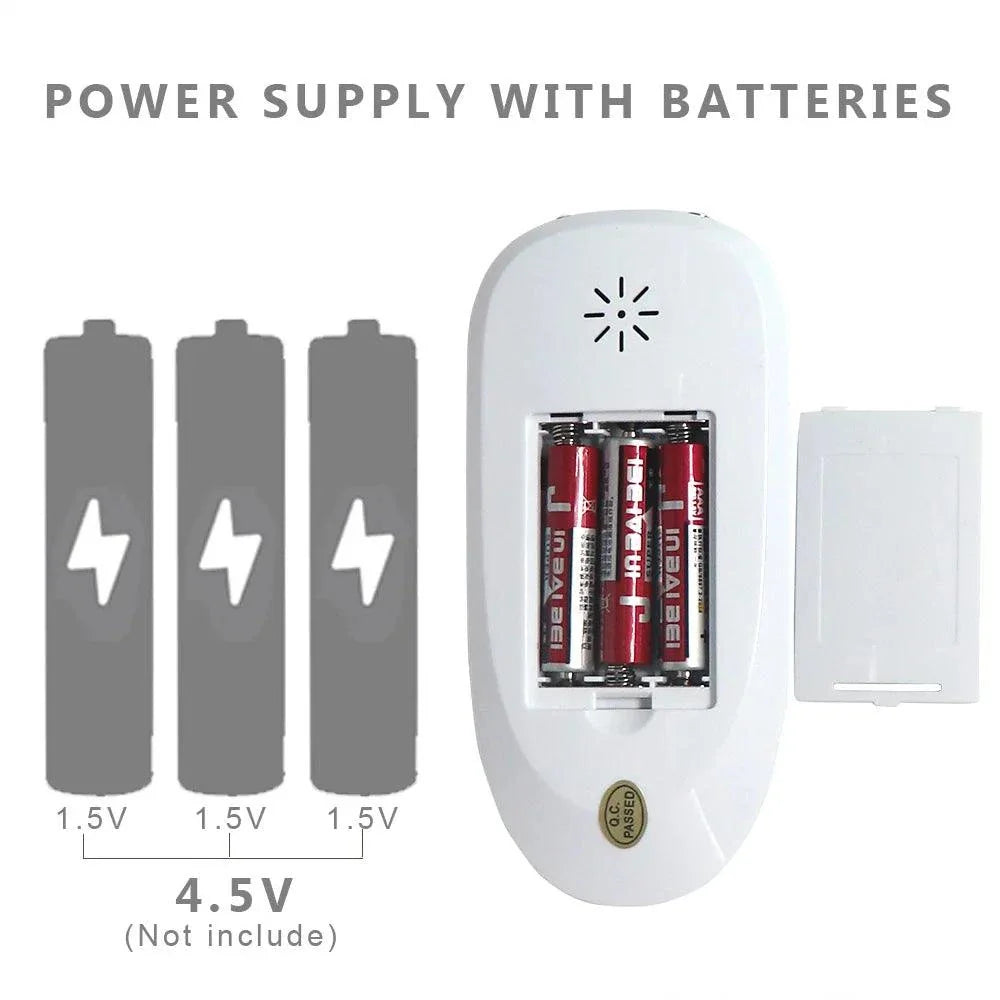 Electric shock penis plug power supply with 3 AAA batteries compartment and cover removed.
