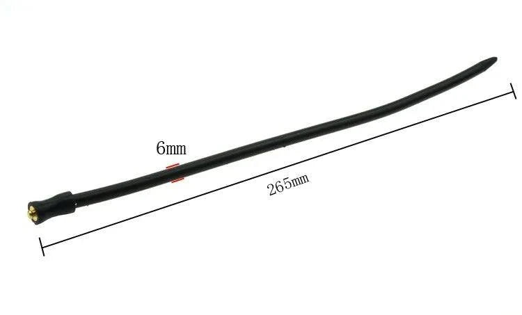 Varied Electro-Shock Penis Ring urethra stimulator measuring 265mm length and 6mm diameter