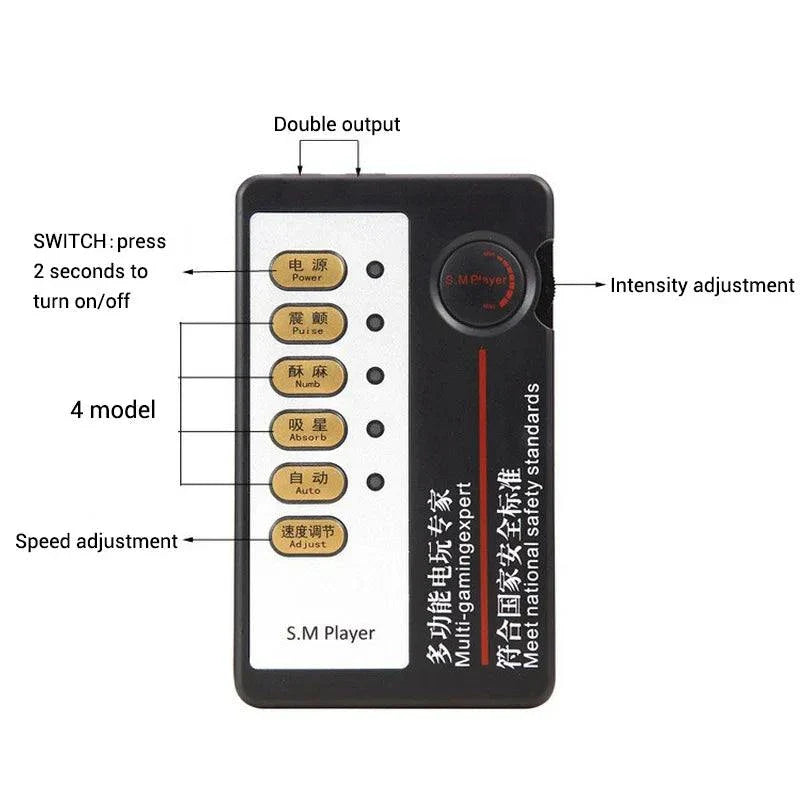 Varied Electro-Shock Penis Ring controller with adjustable intensity and multiple modes for electro-stim play
