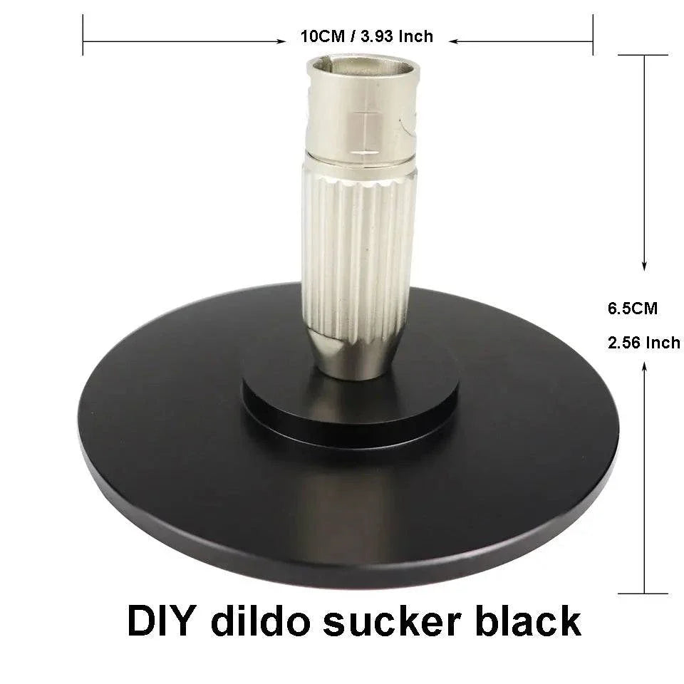 DIY black dildo suction cup base for Automatic Sex Machine with adjustable mount and secure grip
