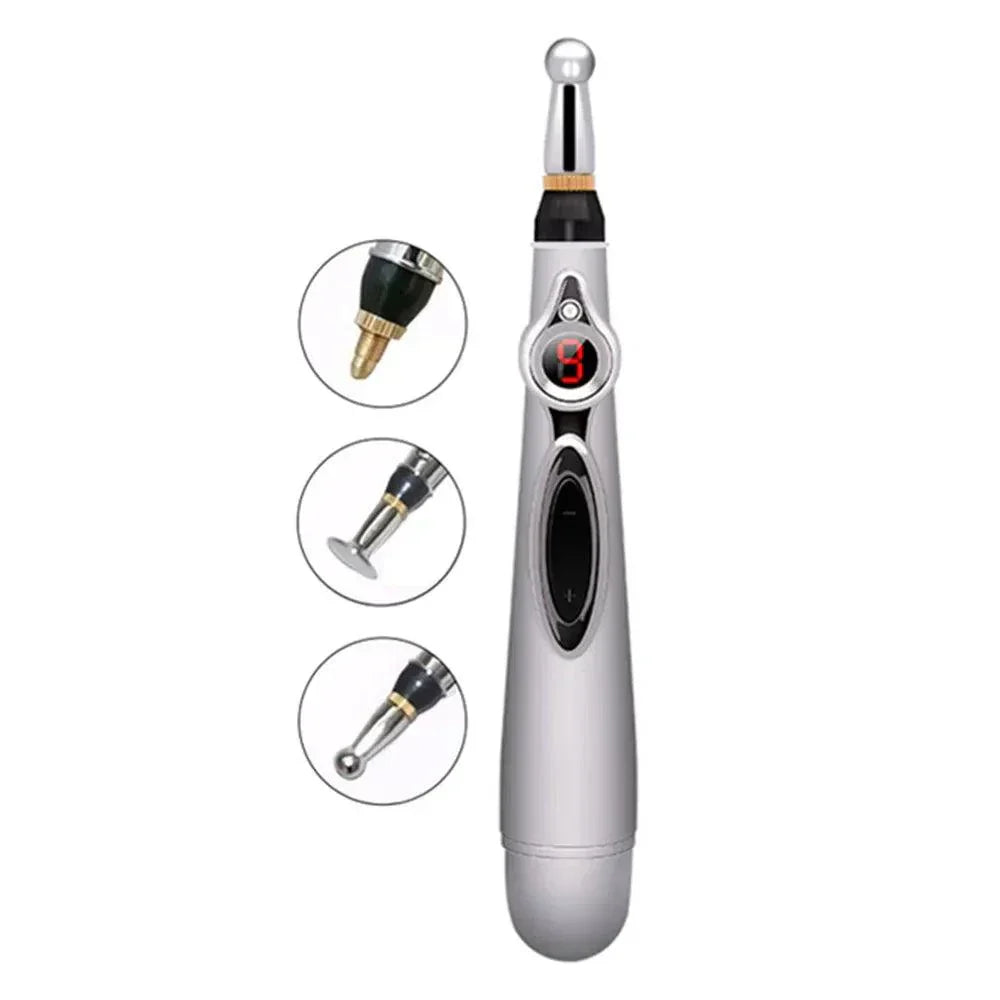 Electric Shock Wand e-stim device with interchangeable heads for body and erogenous zone stimulation