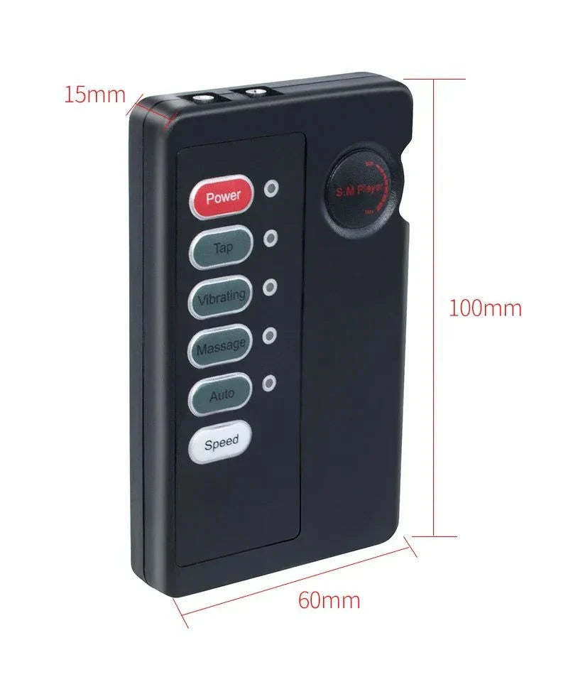 Electric shock penis plug remote control device with multiple stimulation modes and compact design