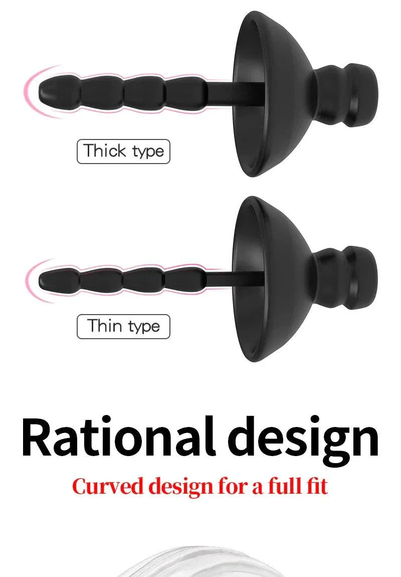 Electric shock penis plug with thick and thin curved designs for full fit and stimulation