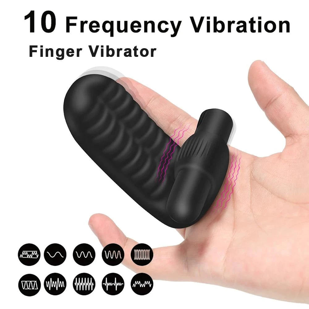 Finger Sleeve Vibrator — Textured Silicone G-Spot & Clit Stimulator