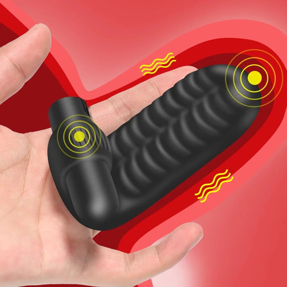 Finger Sleeve Vibrator — Textured Silicone G-Spot & Clit Stimulator