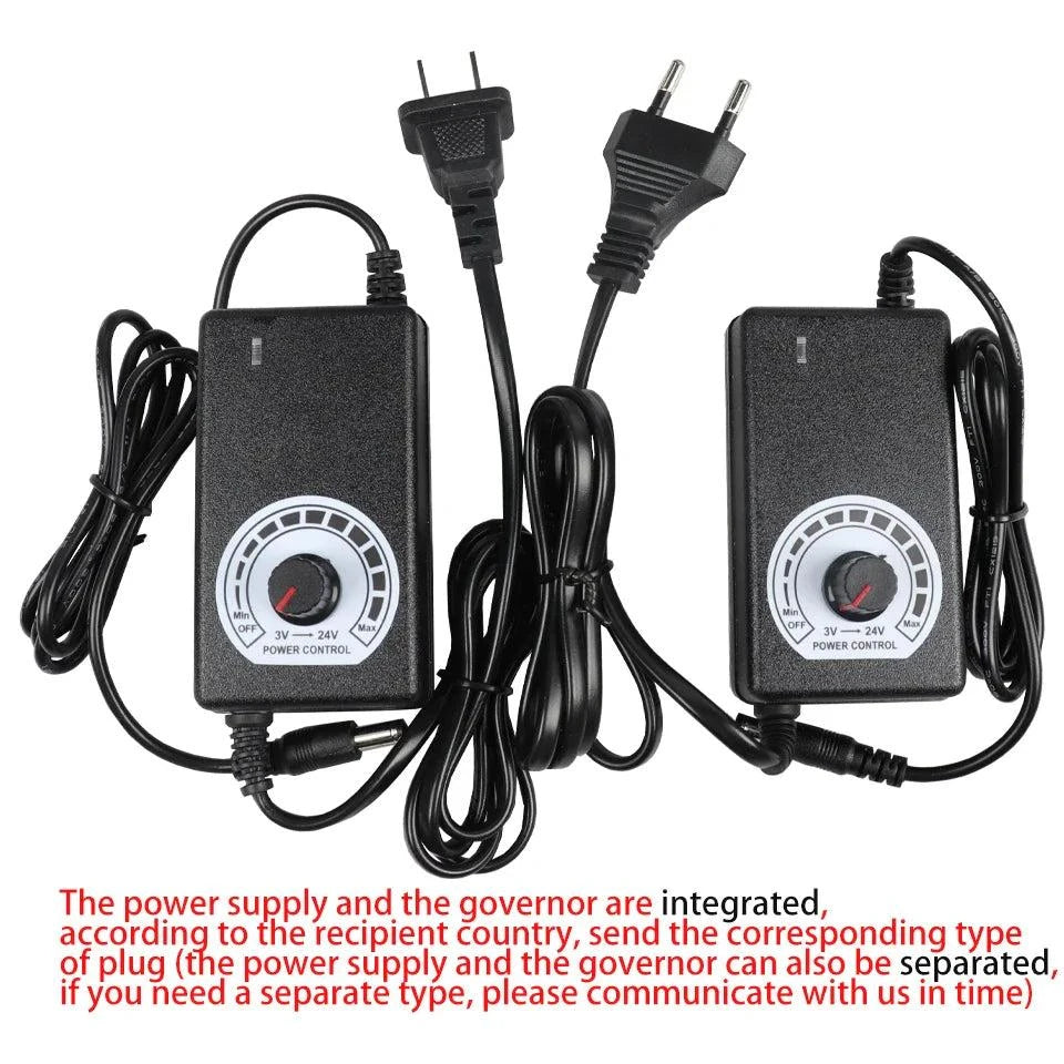 Power supply and governor unit for automatic sex machine with adjustable plug options