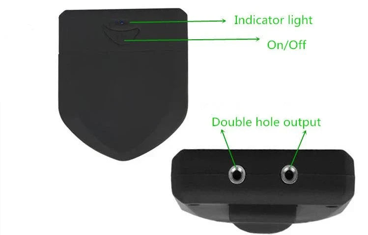 Wireless remote electric shock controller with indicator light and double hole output for male chastity devices