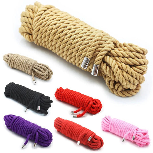 High-quality Japanese bondage ropes in multiple colors for Shibari Kinbaku rope play and decorative binding