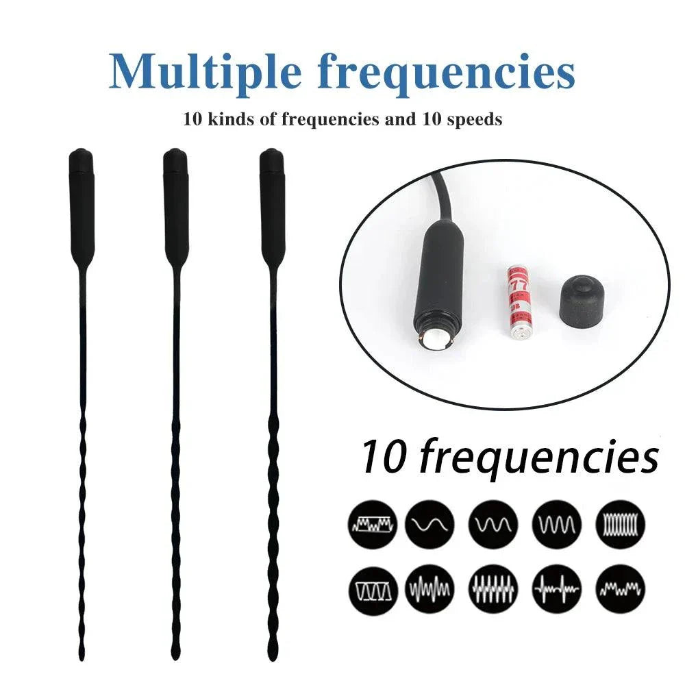 Urethral Vibrator for Men with 10 frequency settings and body-safe materials for discreet urethral play