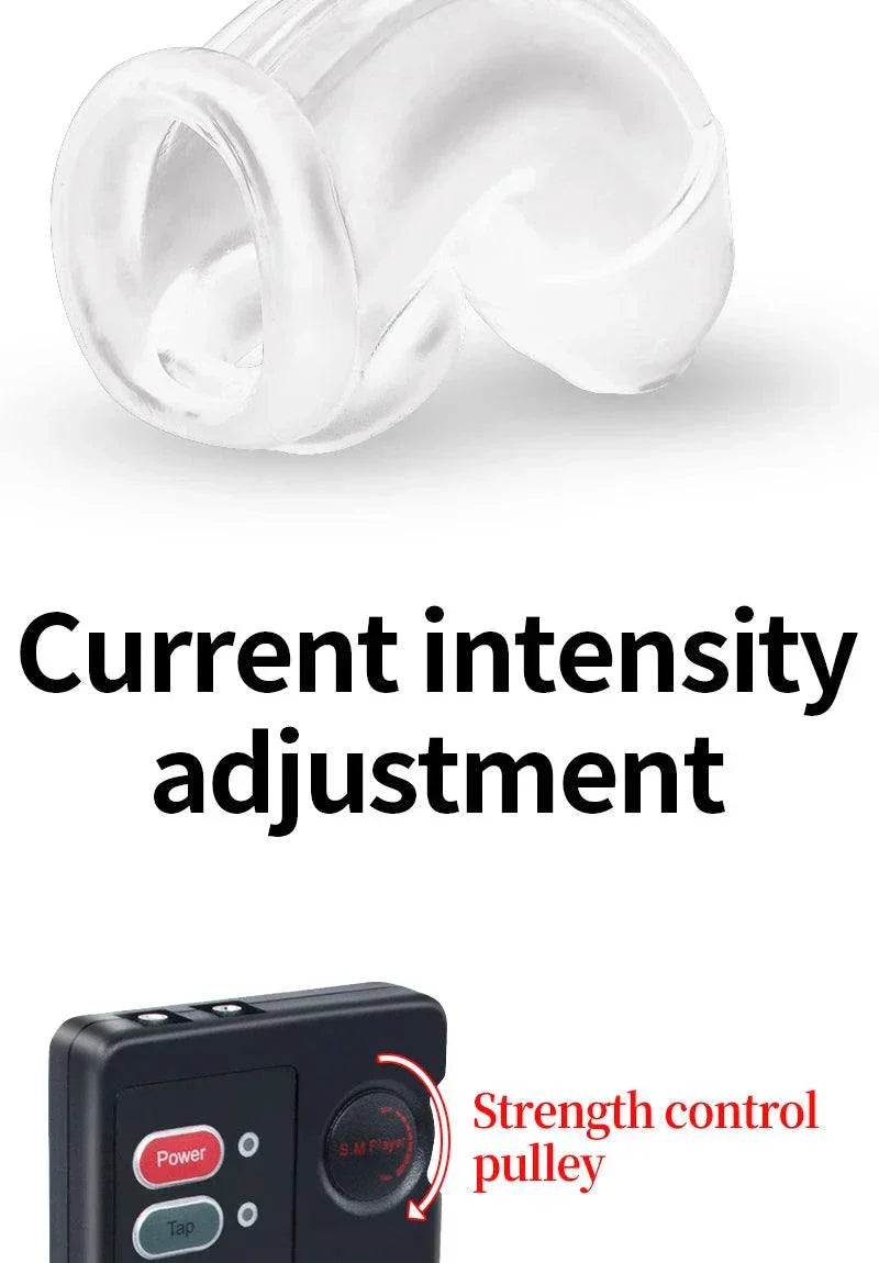 Electric Shock Penis Plug with adjustable intensity control and strength pulley device