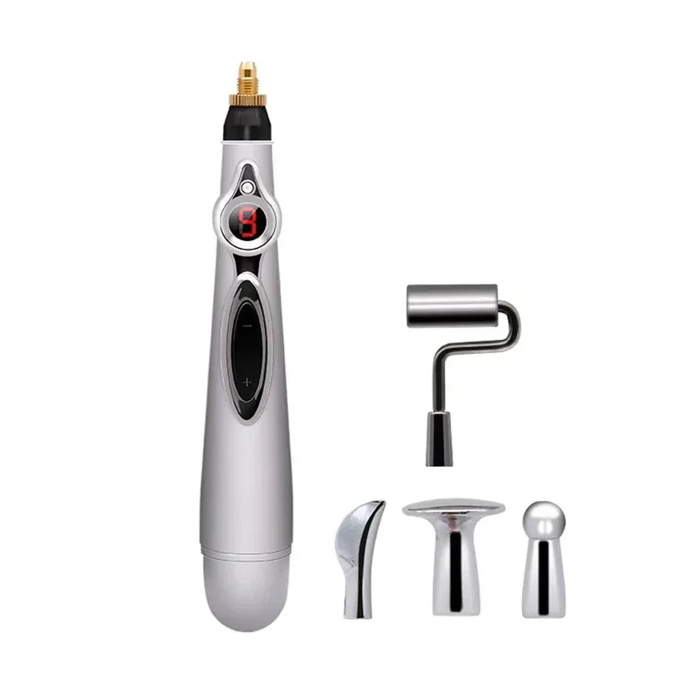 Electric Shock Wand e-stim acupuncture pen with interchangeable heads for body and erogenous zone stimulation