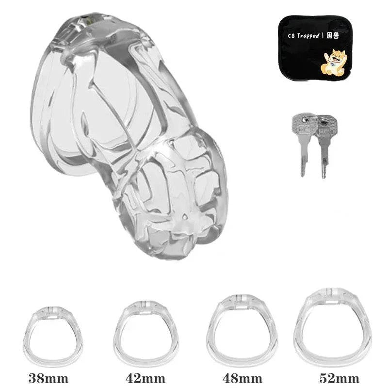 Mini dispositivo de castidad masculino: jaula ventilada con anillo y cerradura