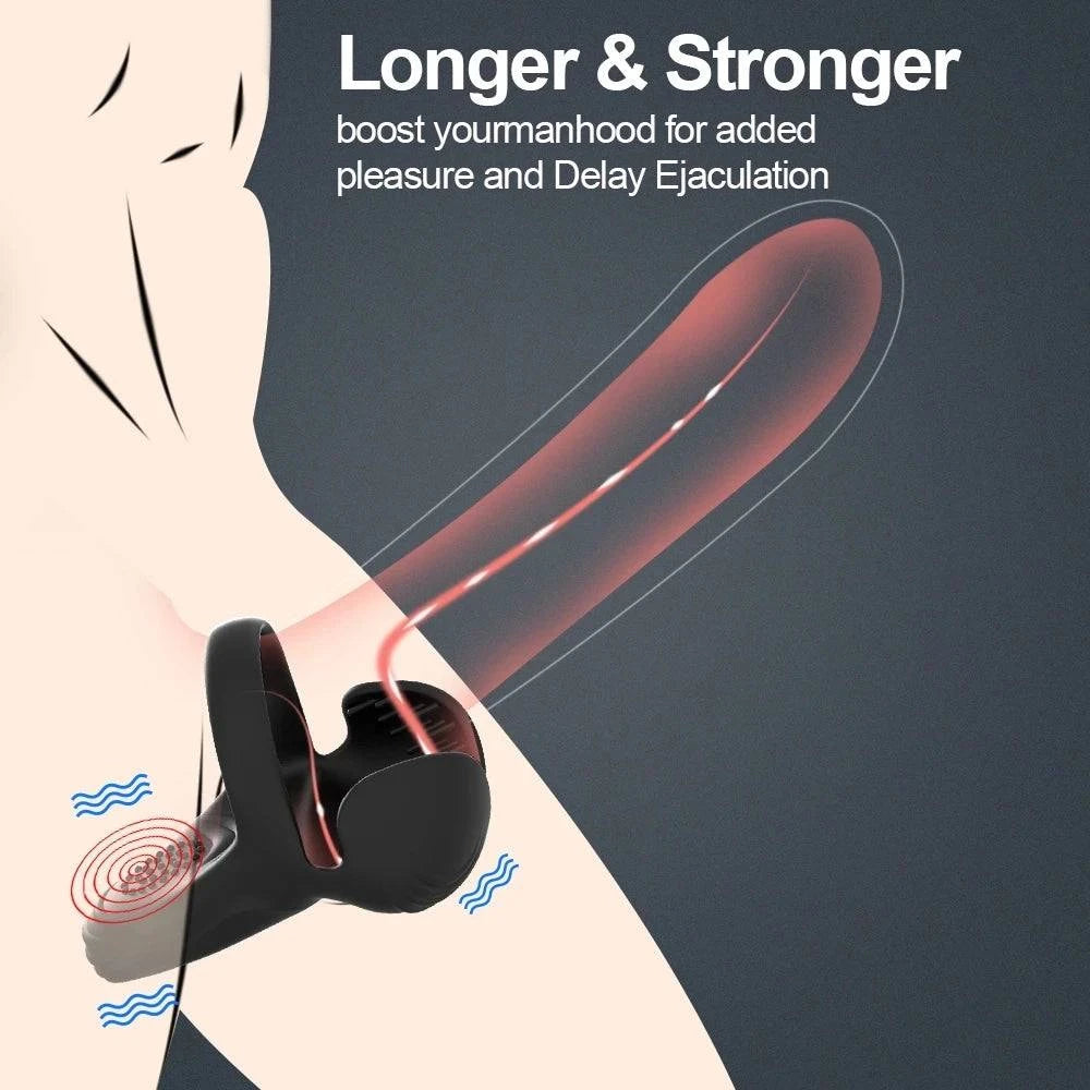 Silicone Remote Control Vibrating Cock Ring — Penis Ring with Strong Vibrations
