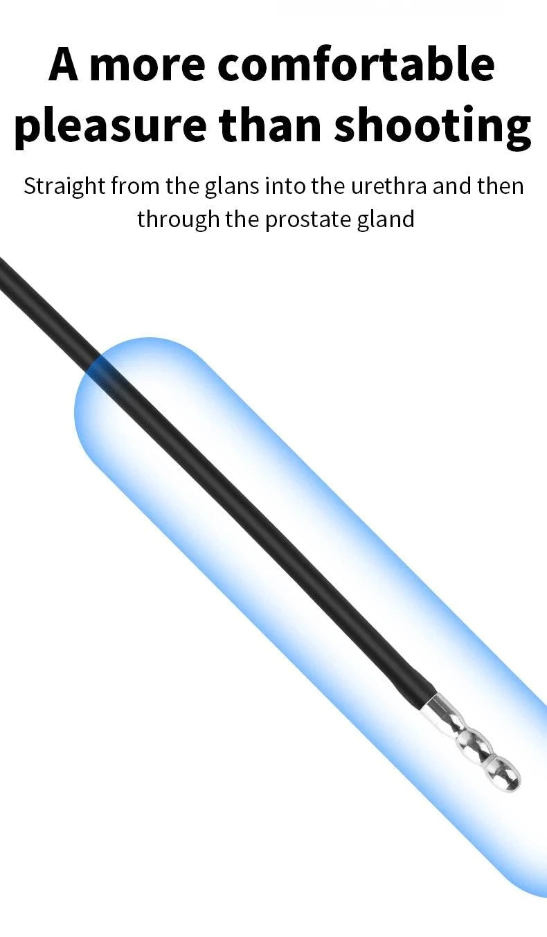 Dilatador uretral de silicona con descarga eléctrica — Tapón para el pene con forma de ojo de caballo