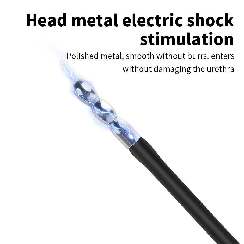 Dilatador uretral de silicona con descarga eléctrica — Tapón para el pene con forma de ojo de caballo