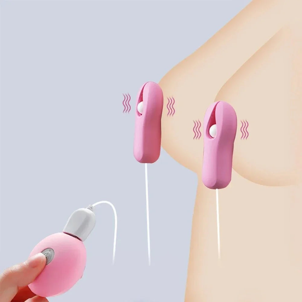 Enhancer nipple stimulator pink breast massage clamp vibrator for women