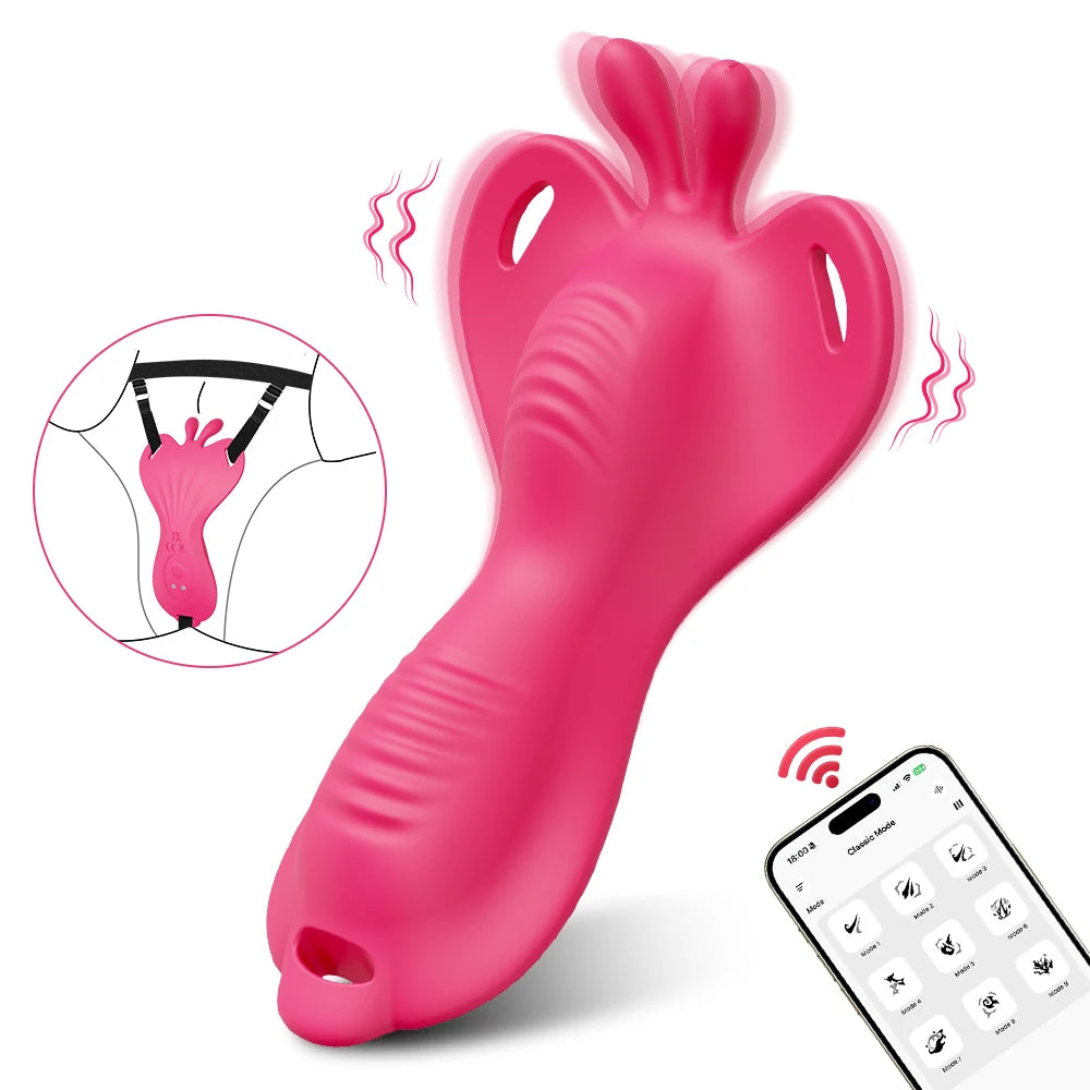 Sexy Adult Female App Control Panty Wearable Vibrator Female Clitoral G Spot Vibration Stimulator Adult Sex Toy for Couple