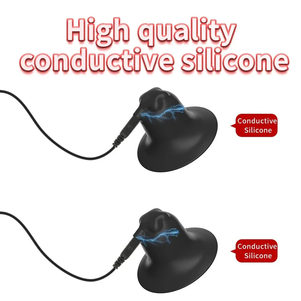 Electric shock nipple clamps with high quality conductive silicone for breast and body stimulation