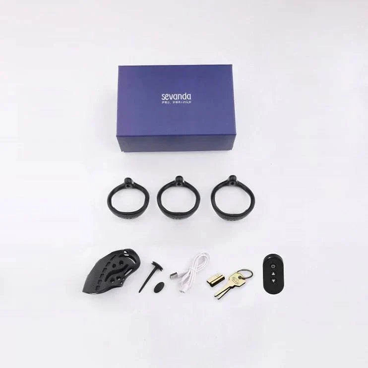 Wireless remote control electric shock male chastity cage with urethral lock and accessories