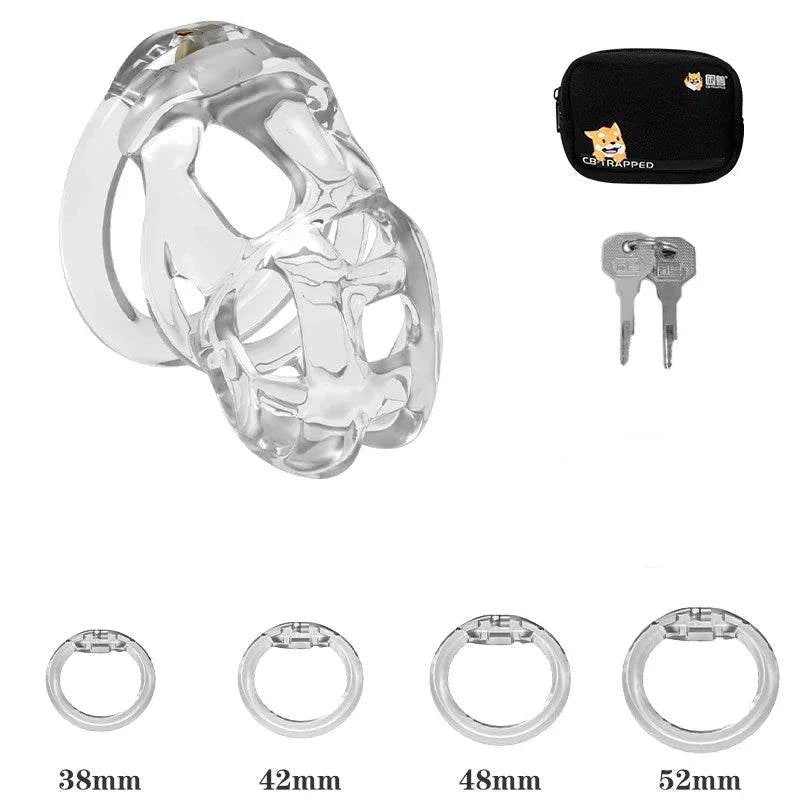 Mini dispositivo de castidad masculino: jaula ventilada con anillo y cerradura