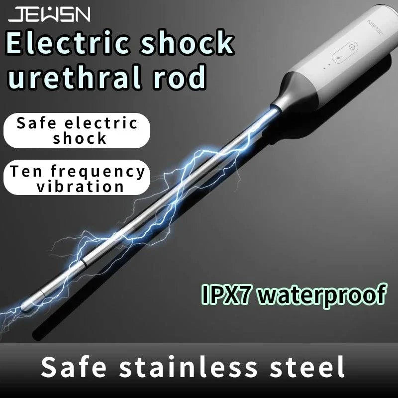 JEUSN Male Urethral Vibrator electric shock rod with safe stainless steel and IPX7 waterproof design