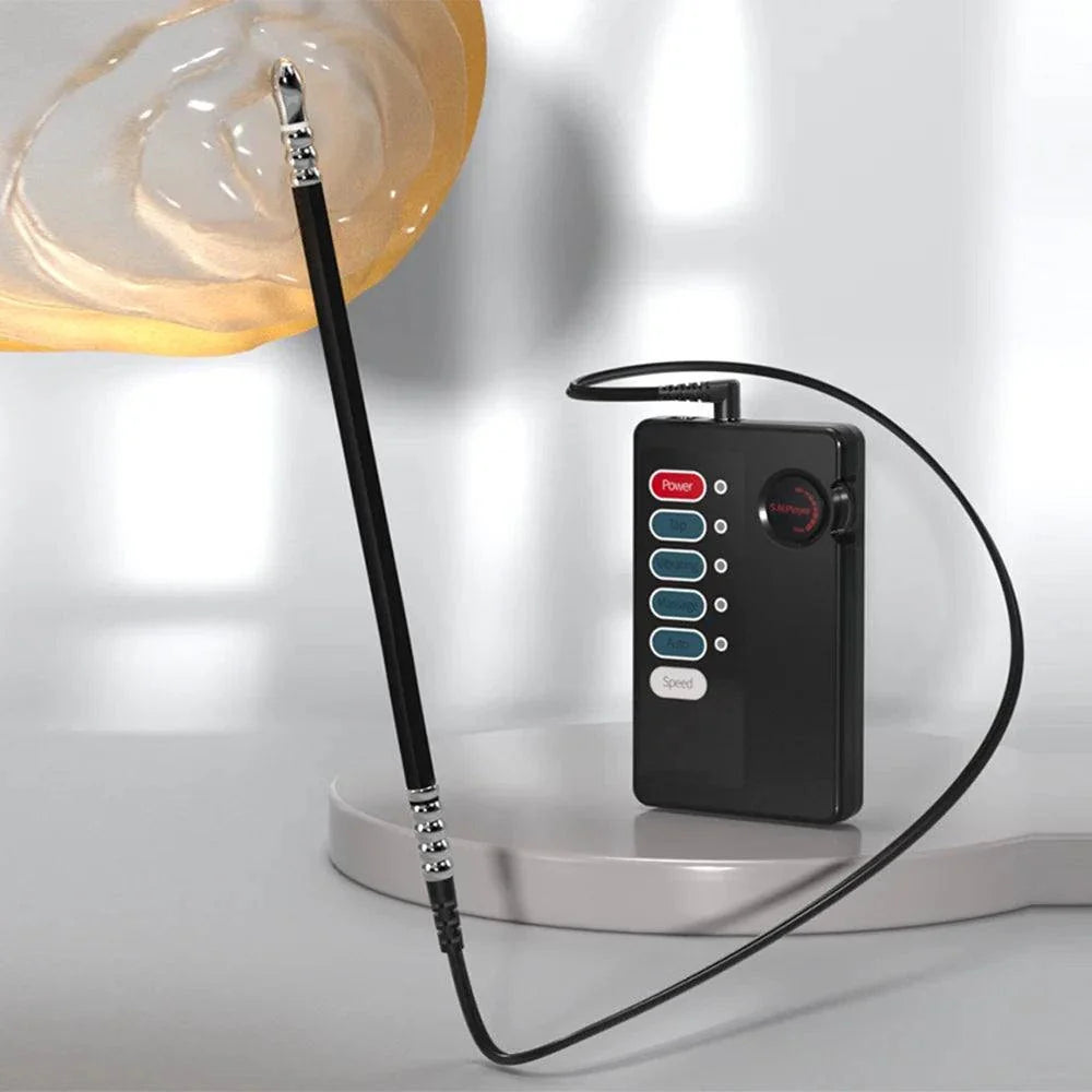 Electric shock stimulator anal plug and urethral sounding set with controller for men