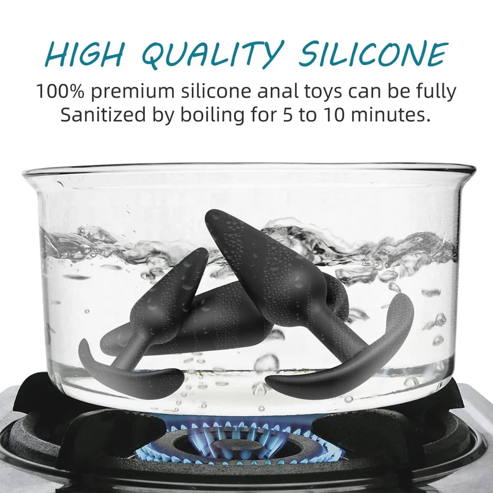 3-Piece Silicone Anal Plug Set – Soft & Flexible Butt Plugs
