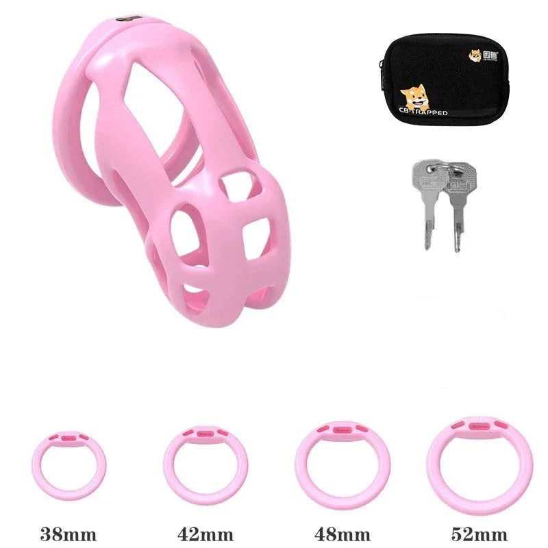 Mini dispositivo de castidad masculino: jaula ventilada con anillo y cerradura