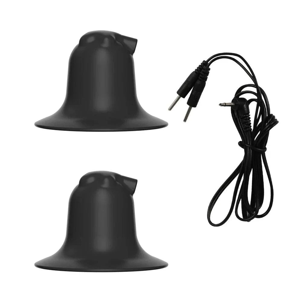 Electric shock nipple clamps with metal labium and clitoris clips for breast and body stimulation set