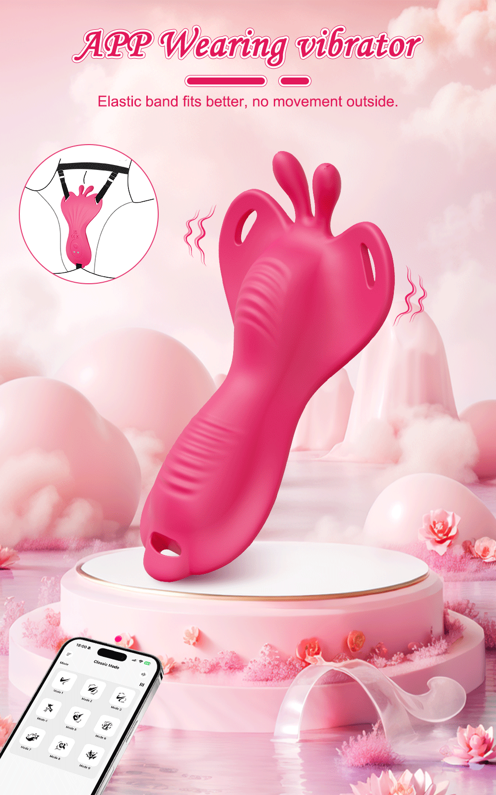 Sexy Adult Female App Control Panty Wearable Vibrator Female Clitoral G Spot Vibration Stimulator Adult Sex Toy for Couple