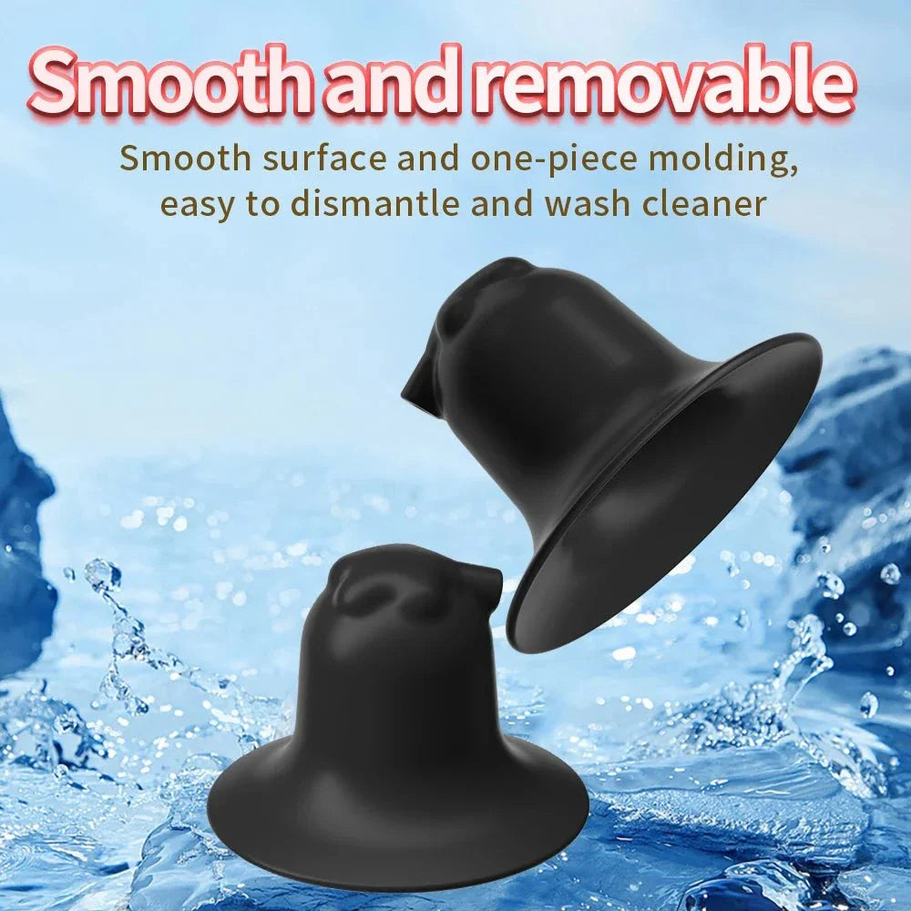Electric shock nipple clamps with smooth, removable black silicone design for breast and body stimulation