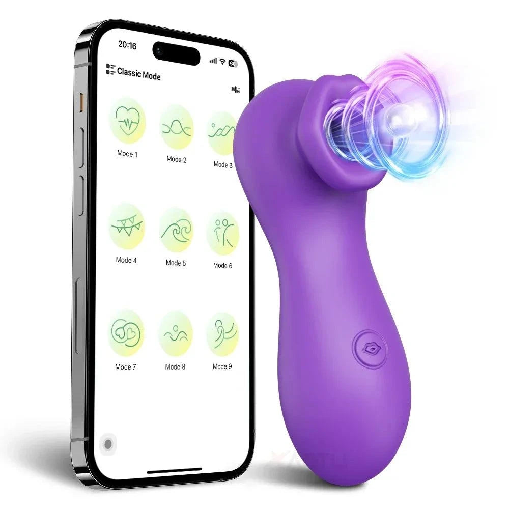APP-Controlled Sucking Vibrator — Clit & Nipple Stimulator with Suction + Vibration