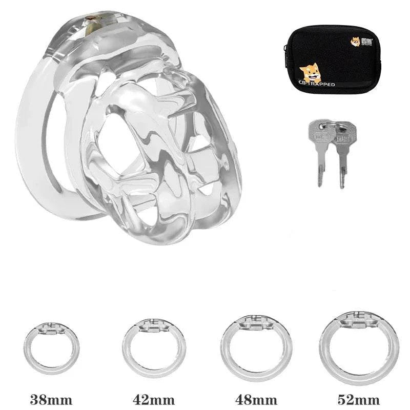 Mini dispositivo de castidad masculino: jaula ventilada con anillo y cerradura