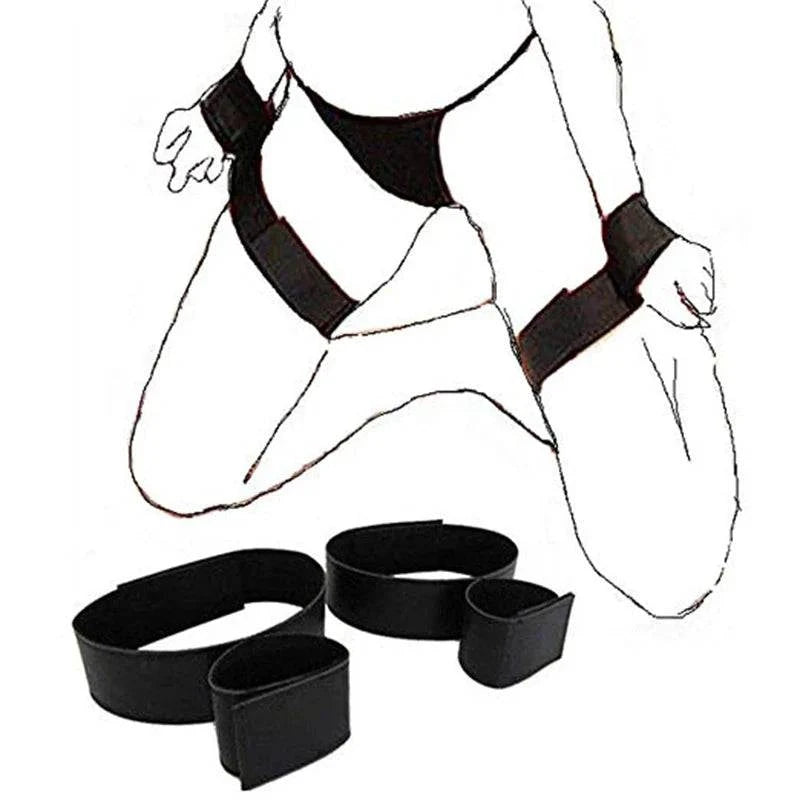 All-in-One 18-Piece Bondage & Strap-On Kit with adjustable harness and hand and leg restraints for BDSM play