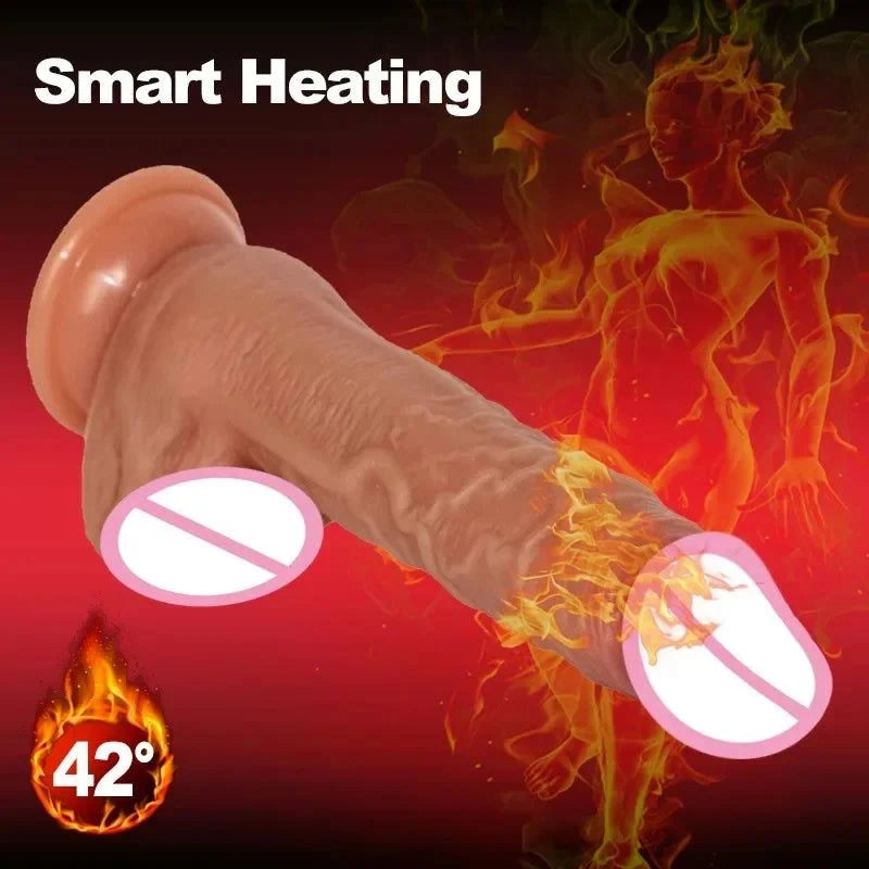 Realistic Telescopic Rotating Vibrator Dildo — Heated, Rotating & Telescopic Pleasure Stick