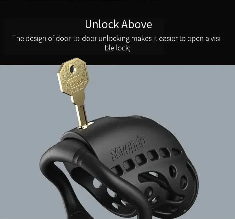 Wireless remote control electric shock male chastity cage with urethral lock and key unlock design