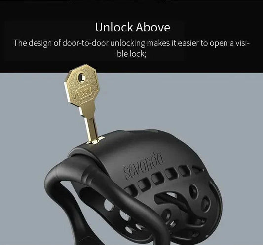 Wireless remote control electric shock male chastity cage with urethral lock and key unlock design