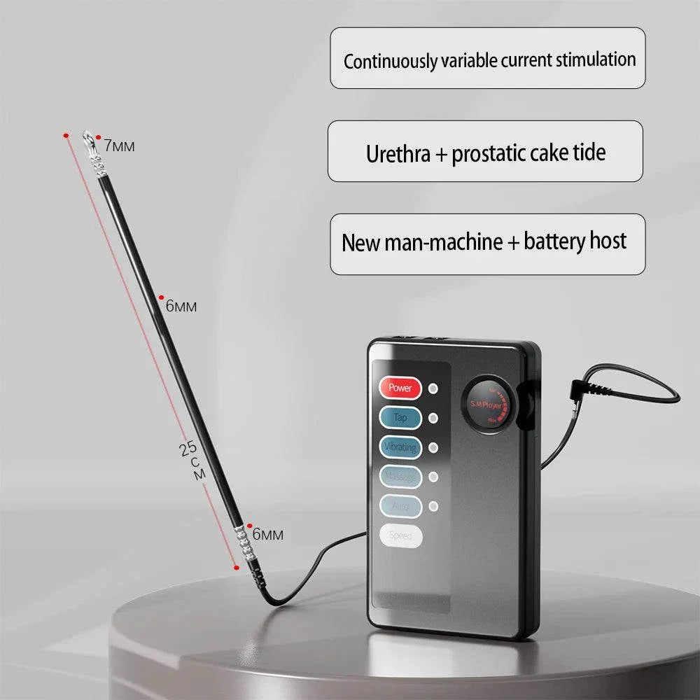 Electric shock stimulator anal plug and urethral sounding set with medical-grade e-stim exerciser for men