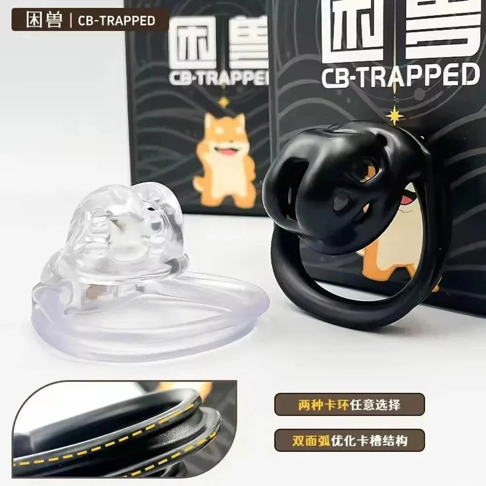 Mini dispositivo de castidad masculino: jaula ventilada con anillo y cerradura