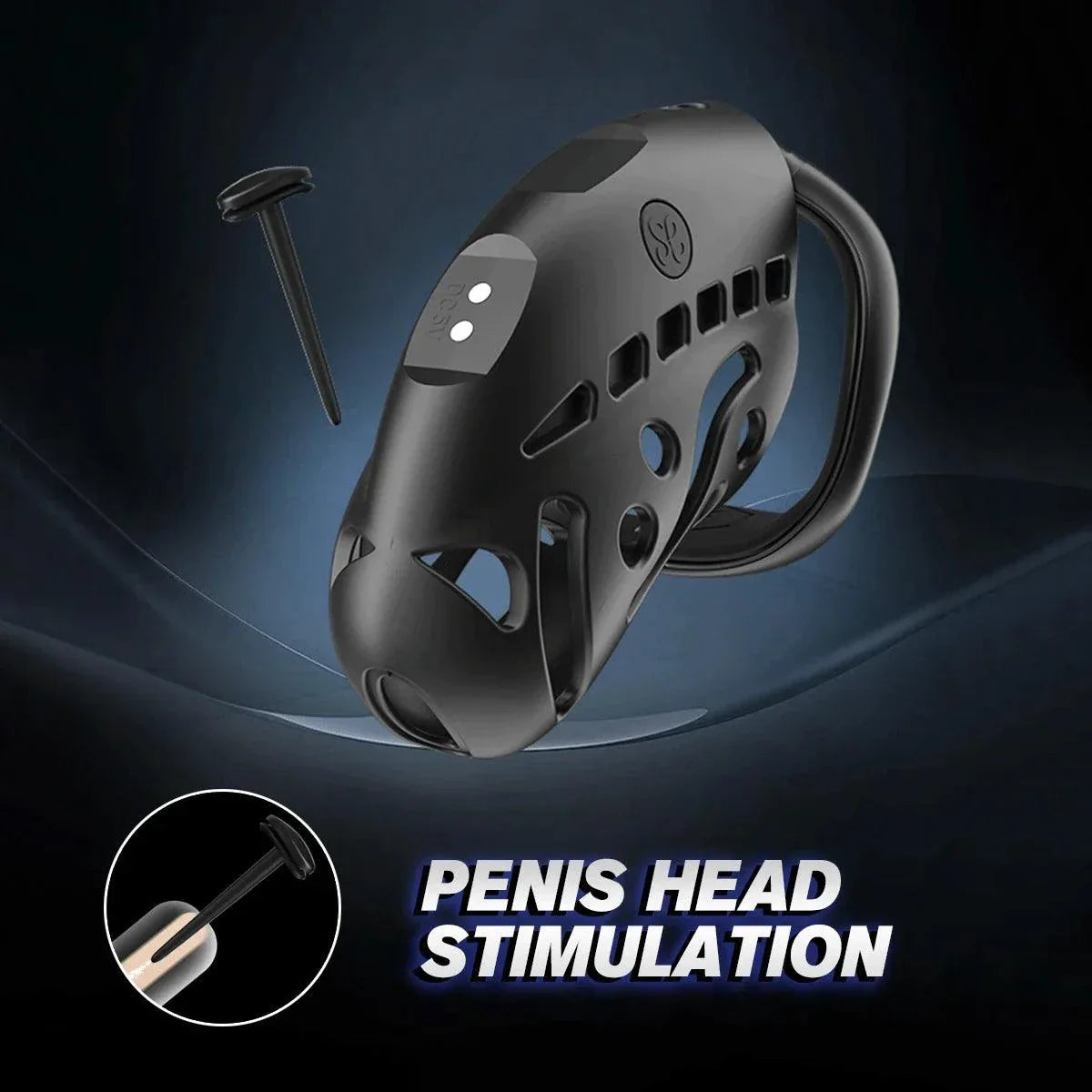 Wireless remote control electric shock male chastity cage with urethral lock and penis head stimulation features