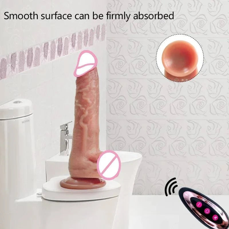 Realistic Telescopic Rotating Vibrator Dildo — Heated, Rotating & Telescopic Pleasure Stick