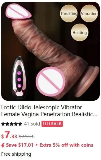 Realistic Telescopic Rotating Vibrator Dildo — Heated, Rotating & Telescopic Pleasure Stick