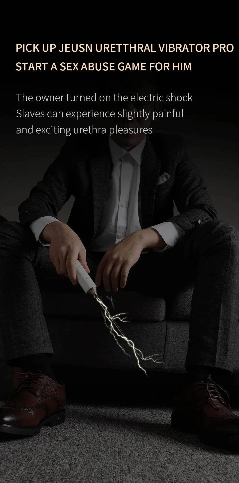 JEUSN Male Urethral Vibrator with electro shock for intense urethral stimulation and BDSM play