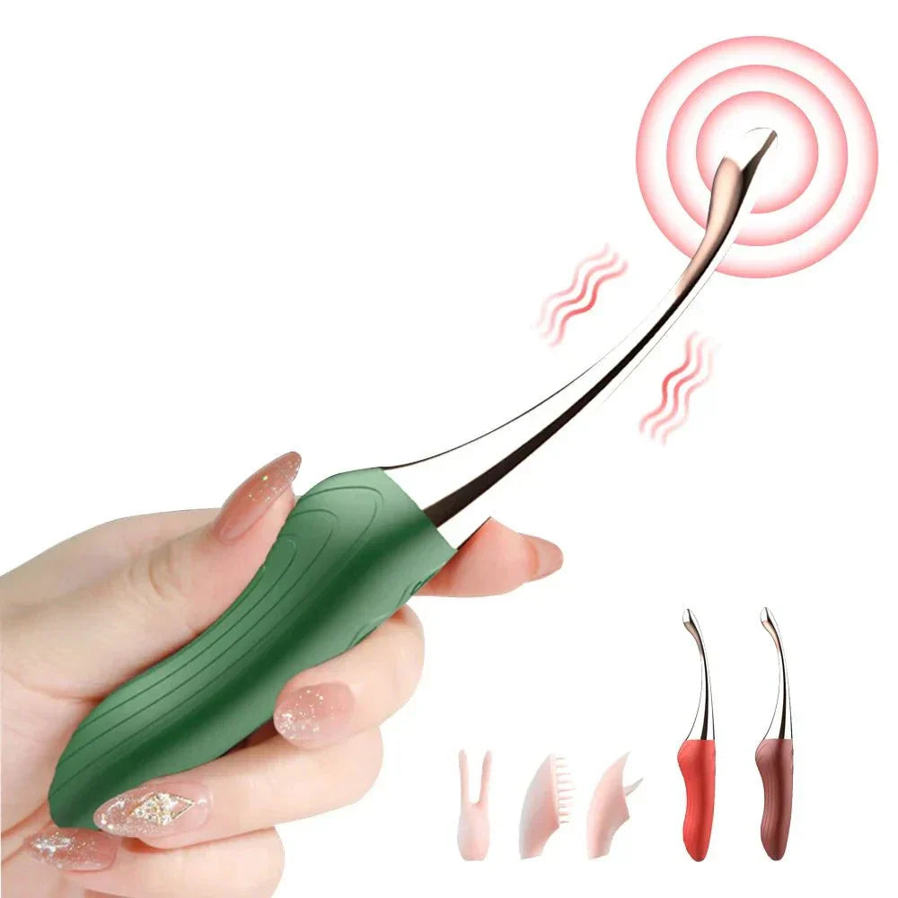 High-frequency G-spot vibrator with ergonomic handle, vibrating and oral-lick stimulation for clitoral, nipple, and G-spot pleasure