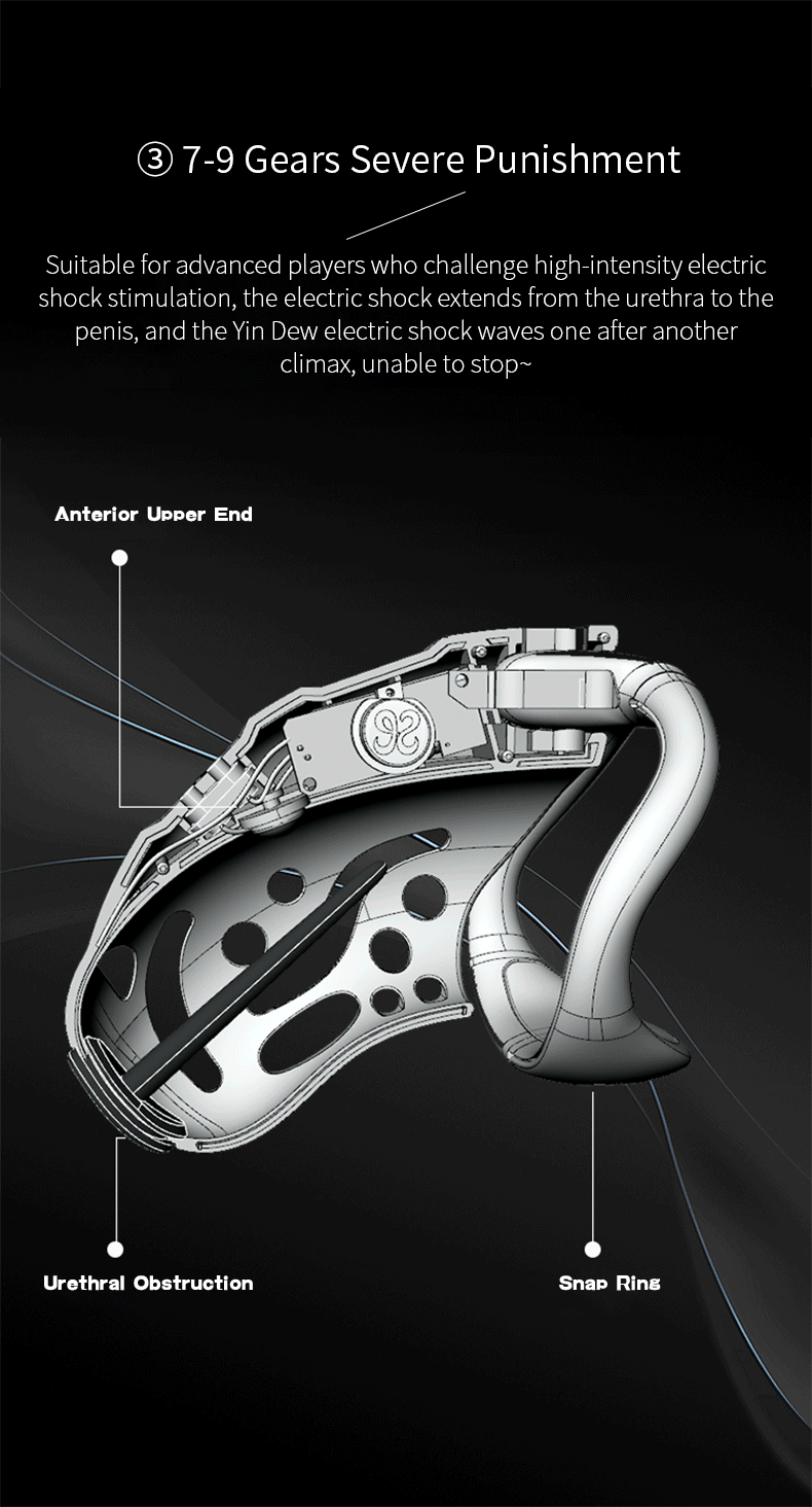 Wireless remote control electric shock male chastity cage with urethral lock and adjustable stimulation levels