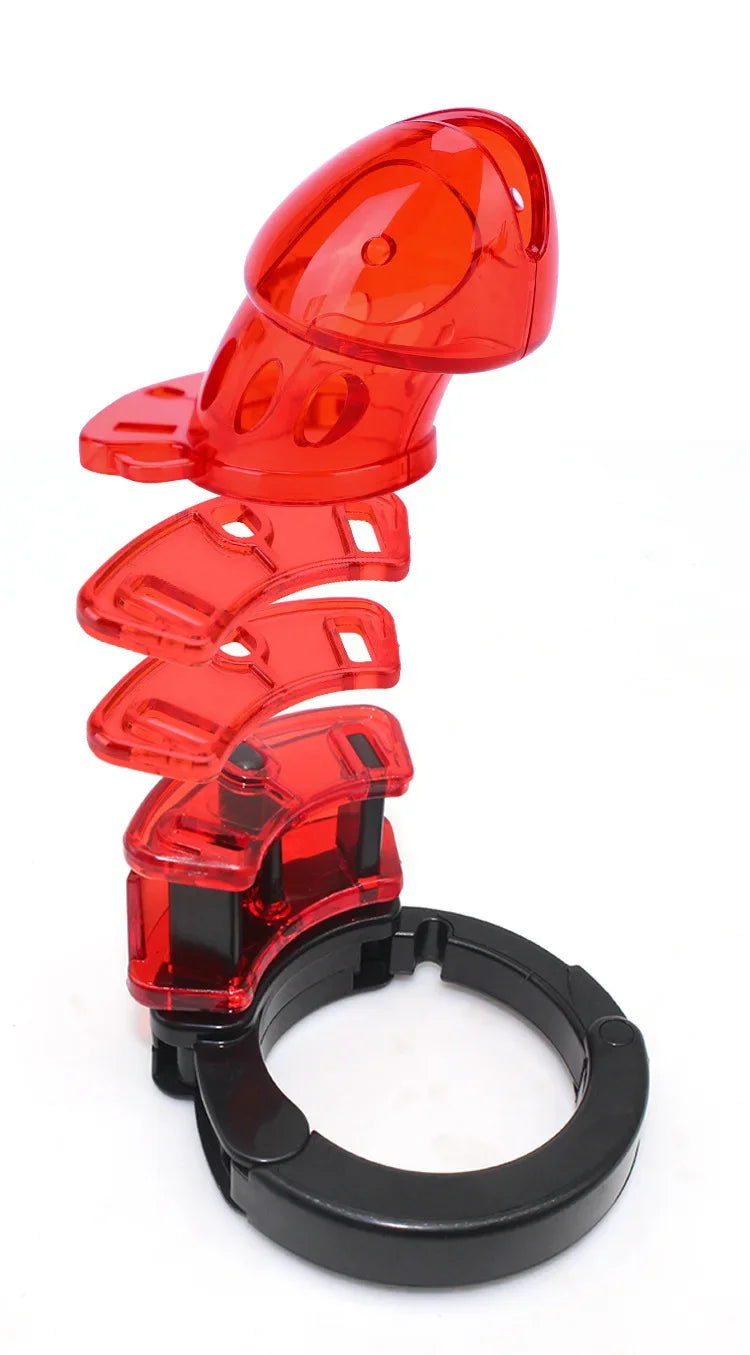 Lockable Male Chastity Device — Cock Cage with E-Stim Rings & Scrotum Restraints