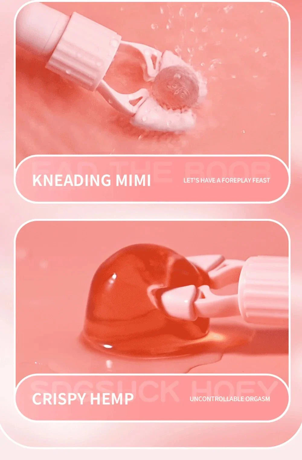 Nipple clamps vibrator with sucking and tongue-licking clitoral stimulator for multi-zone teasing and adjustable intensity