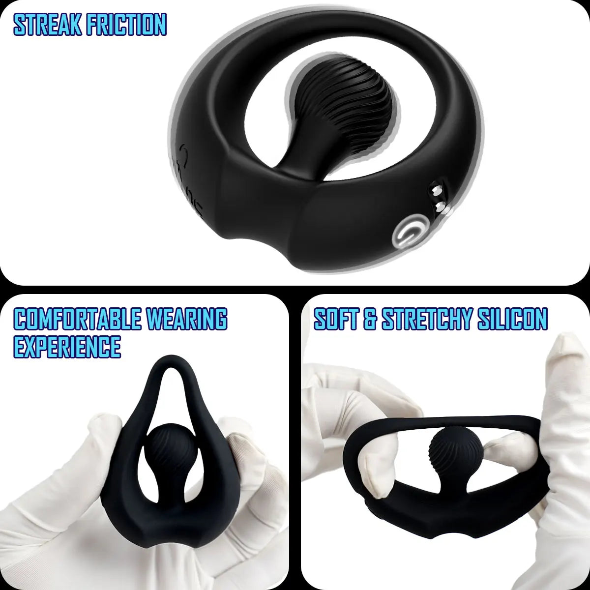 Rechargeable Vibra Ring – Adjustable Silicone Cock Ring for Couples & Delay Ejaculation