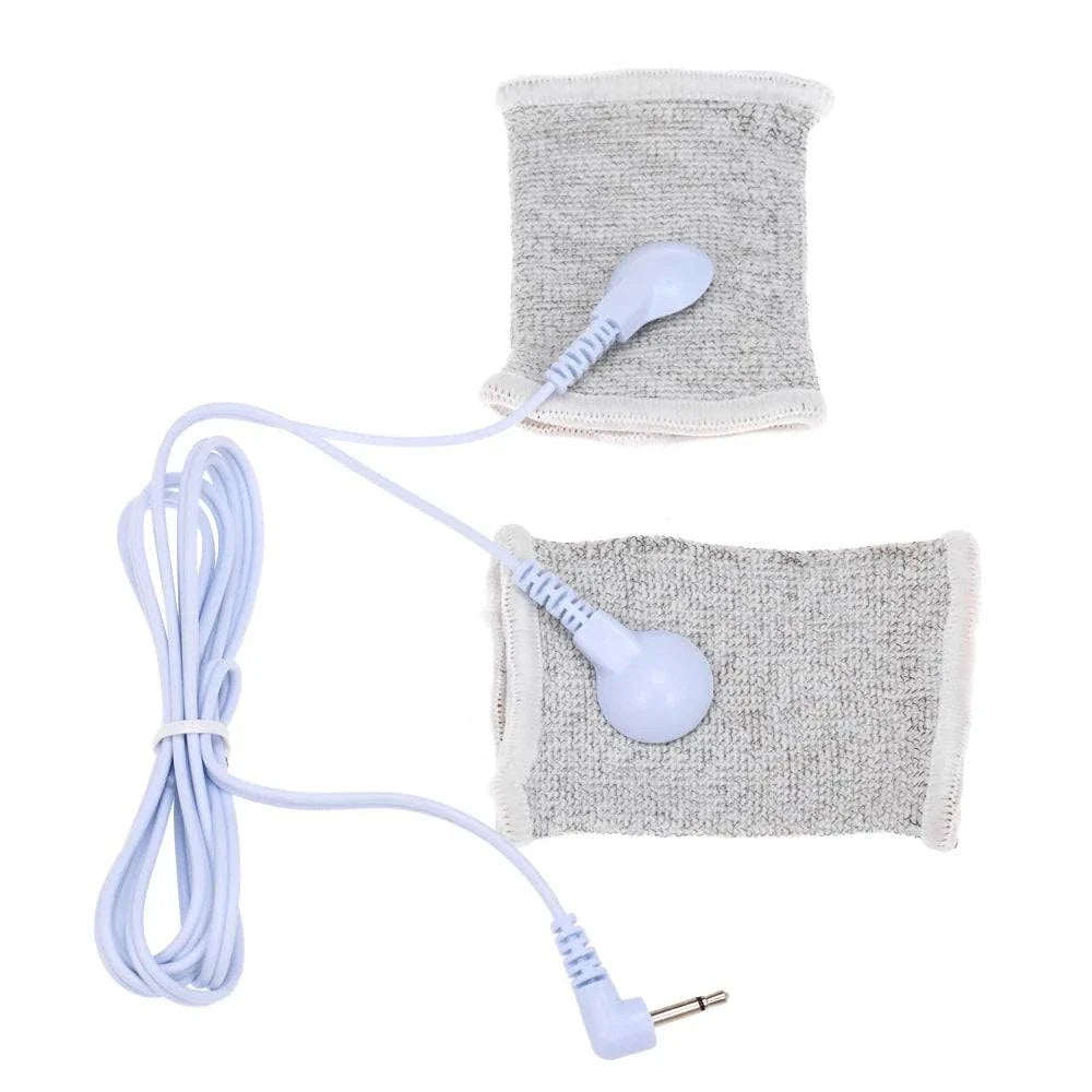 Varied Electro-Shock Penis Ring with electrodes and connecting wire for electro-stim play and prostate stimulation