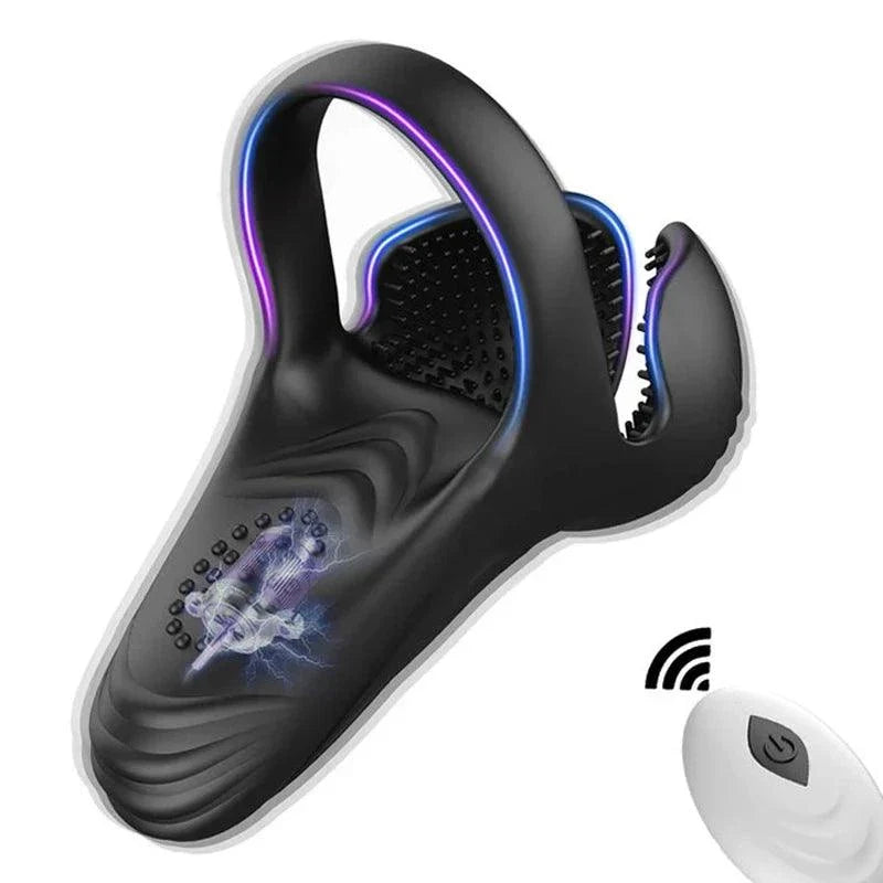 Silicone vibrating cock ring with remote control for enhanced erections and partner pleasure